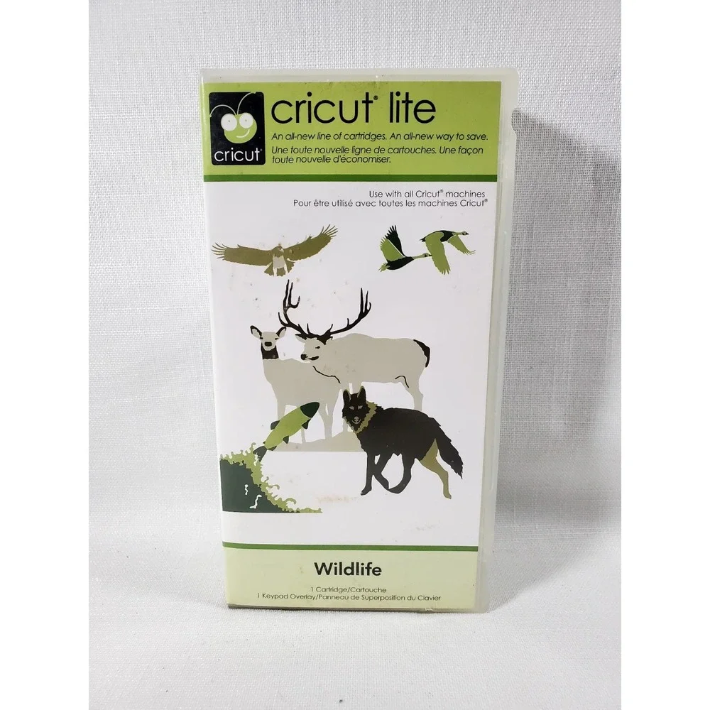 Cricut‎ Lite Wildlife Cartridge – Complete w/ Case, Keypad Overlay & Inserts